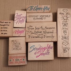 Decorative Wooden Stamps Set - Multicolor